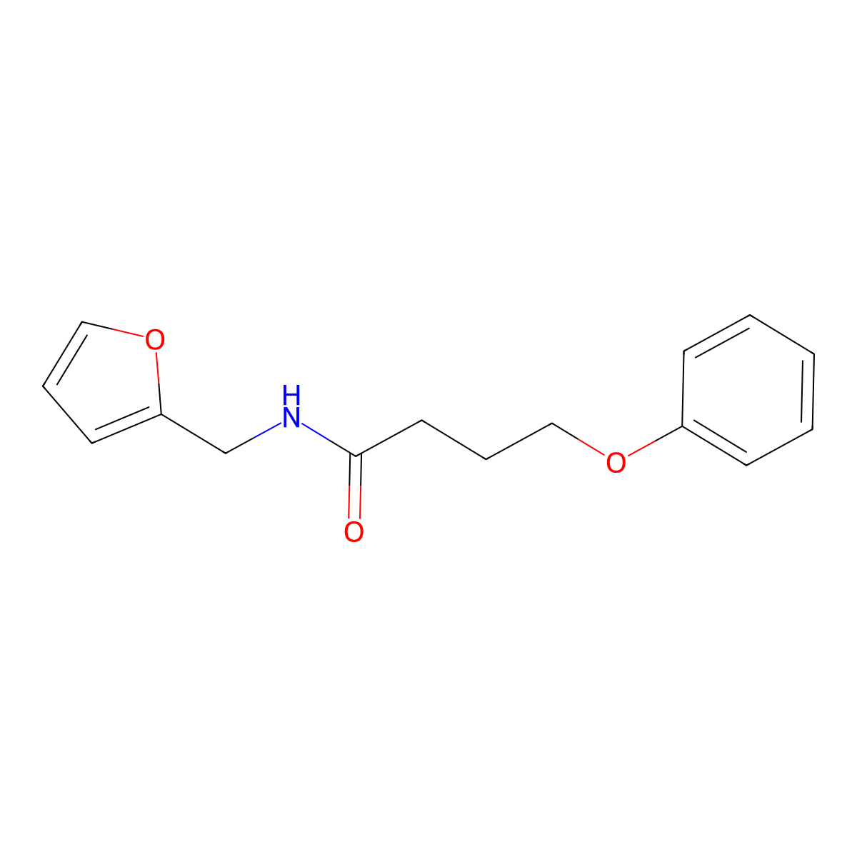 N-(2-furylmethyl)-4-phenoxybutanamide molecular structure, CAS 303032-89-5