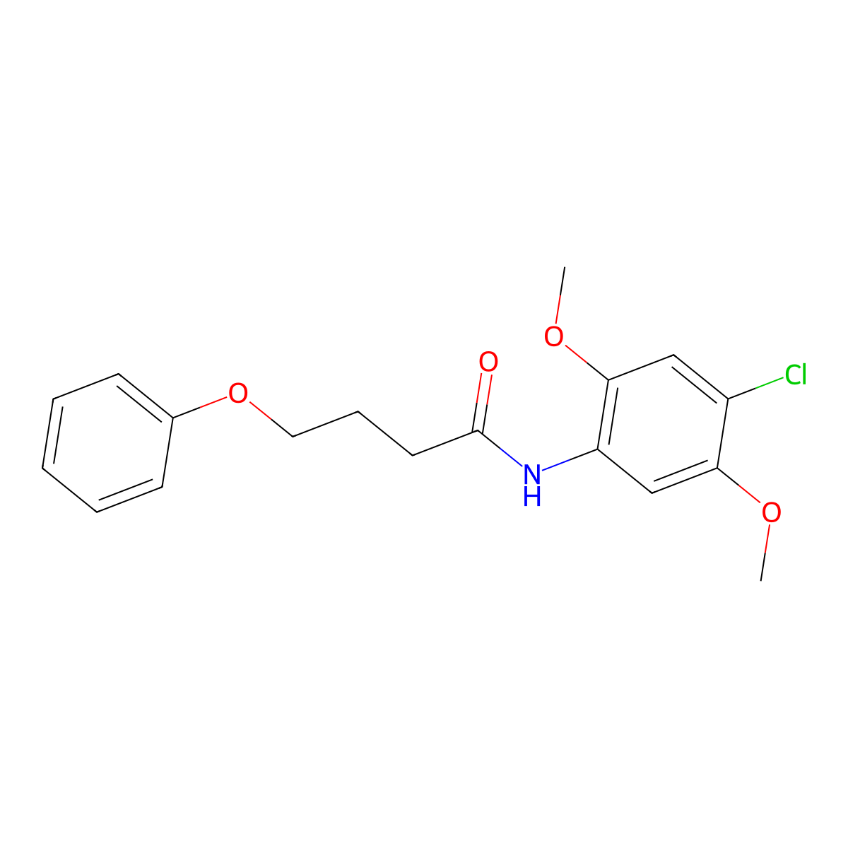 N-(4-chloro-2,5-dimethoxyphenyl)-4-phenoxybutanamide molecular structure, CAS 303032-98-6