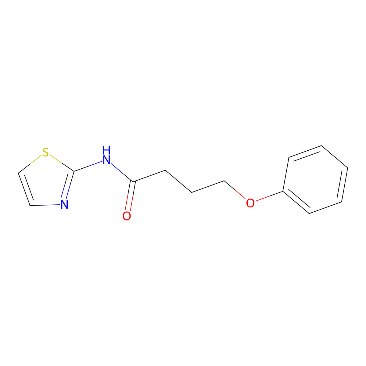 4-phenoxy-N-(1,3-thiazol-2-yl)butanamide molecular structure, CAS 303033-06-9