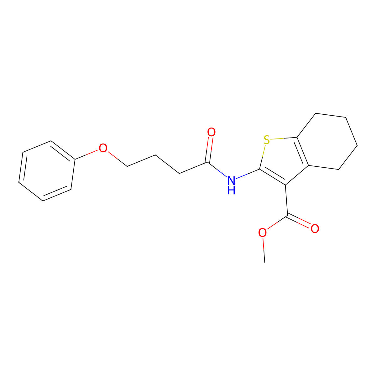 Methyl 2-[(4-phenoxybutanoyl)amino]-4,5,6,7-tetrahydro-1-benzothiophene-3-carboxylate molecular structure, CAS 303033-08-1