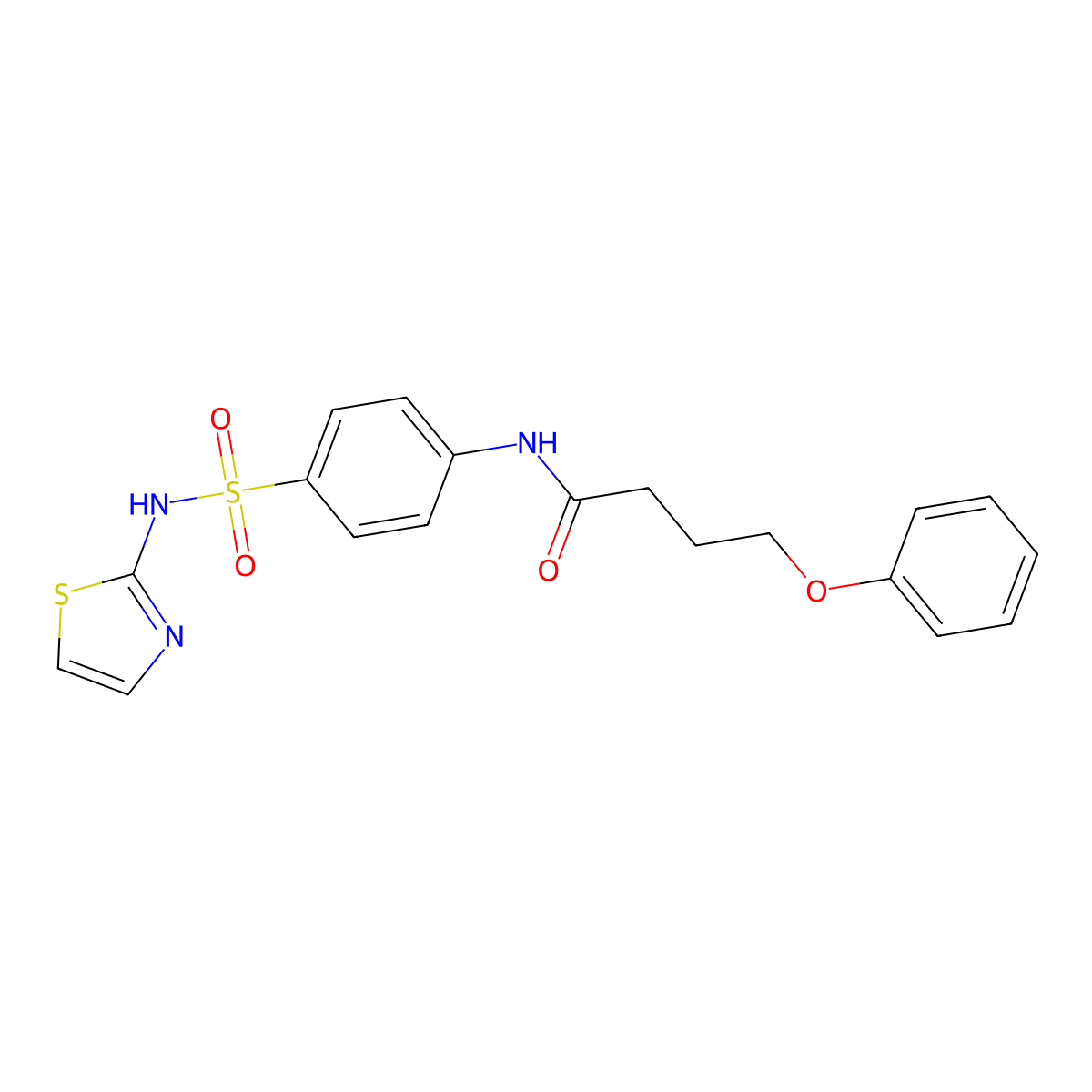 4-phenoxy-N-[4-(1,3-thiazol-2-ylsulfamoyl)phenyl]butanamide molecular structure, CAS 303033-20-7