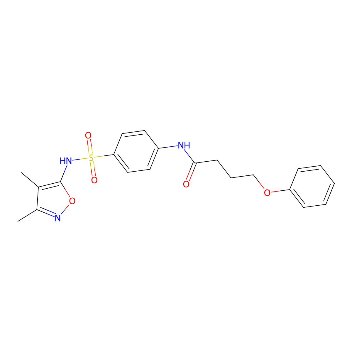 N-{4-[(3,4-dimethyl-1,2-oxazol-5-yl)sulfamoyl]phenyl}-4-phenoxybutanamide molecular structure, CAS 303033-21-8