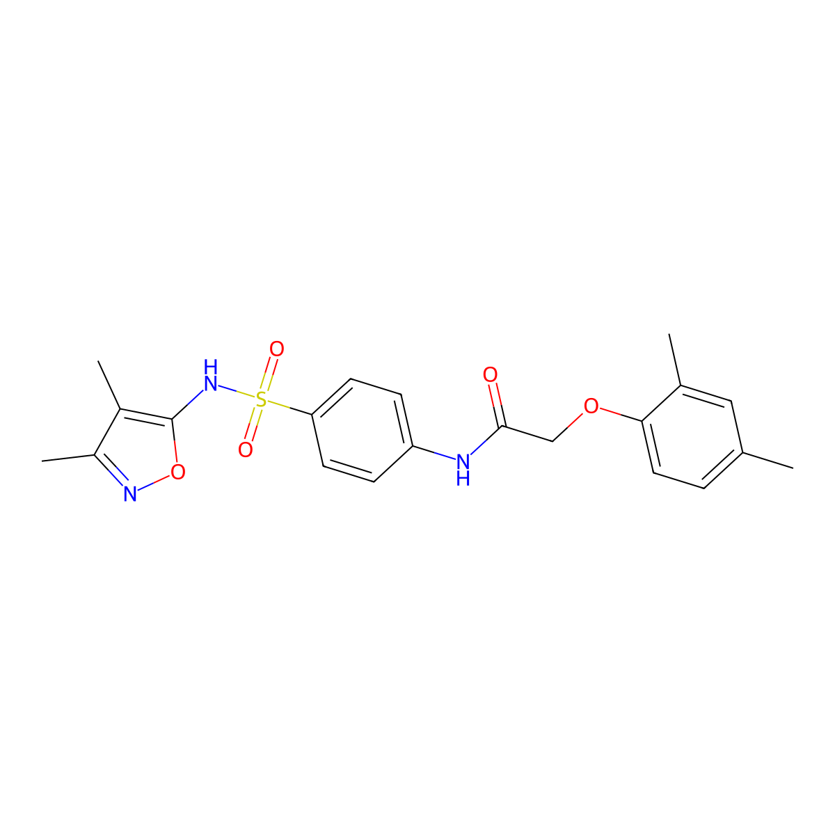 N-{4-[(3,4-dimethyl-1,2-oxazol-5-yl)sulfamoyl]phenyl}-2-(2,4-dimethylphenoxy)acetamide molecular structure, CAS 303033-31-0