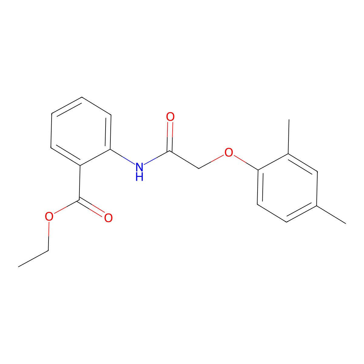 Ethyl 2-{[(2,4-dimethylphenoxy)acetyl]amino}benzoate molecular structure, CAS 303033-46-7