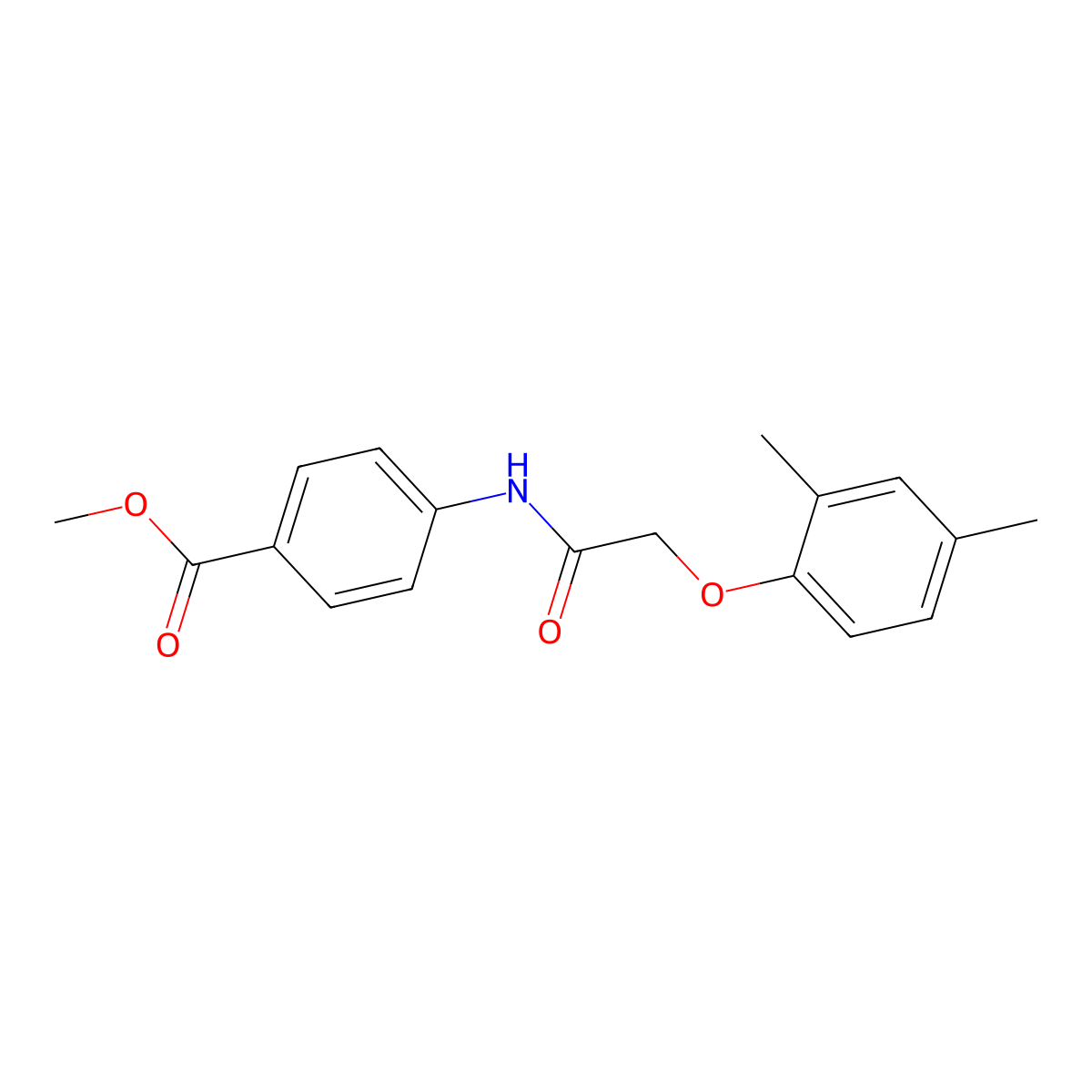 Methyl 4-{[(2,4-dimethylphenoxy)acetyl]amino}benzoate molecular structure, CAS 303033-47-8