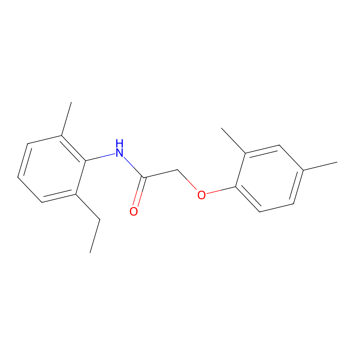 2-(2,4-Dimethylphenoxy)-N-(2-ethyl-6-methylphenyl)acetamide molecular structure, CAS 303033-54-7