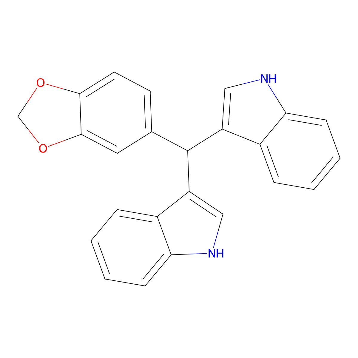3-[1,3-benzodioxol-5-yl(1H-indol-3-yl)methyl]-1H-indole molecular structure, CAS 303033-57-0