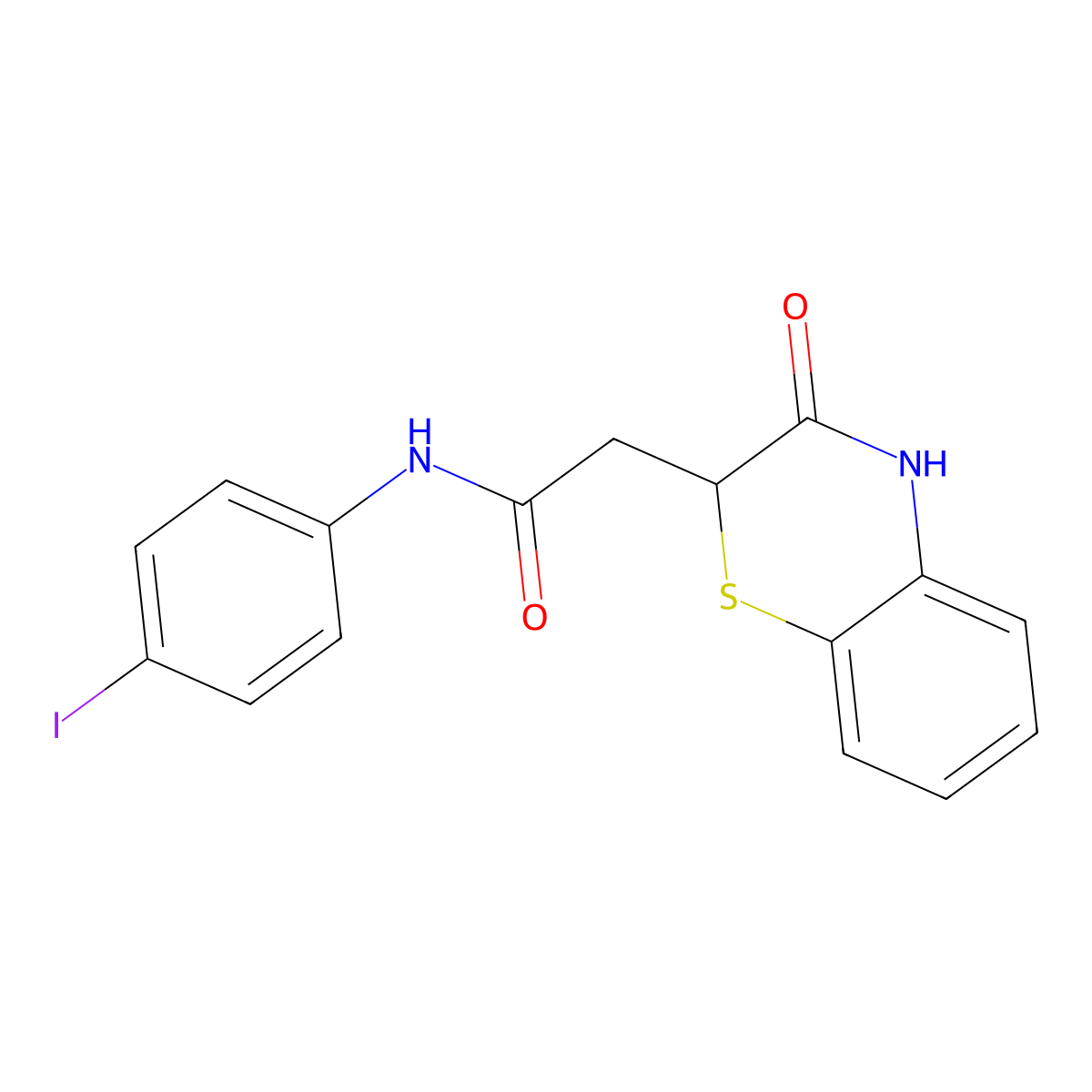 N-(4-iodophenyl)-2-(3-oxo-3,4-dihydro-2H-1,4-benzothiazin-2-yl)acetamide molecular structure, CAS 303033-69-4