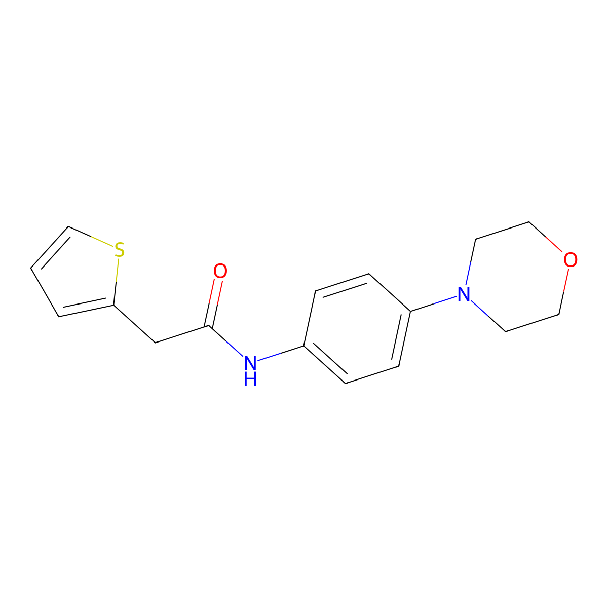 N-(4-morpholinophenyl)-2-(thiophen-2-yl)acetamide molecular structure, CAS 303033-75-2