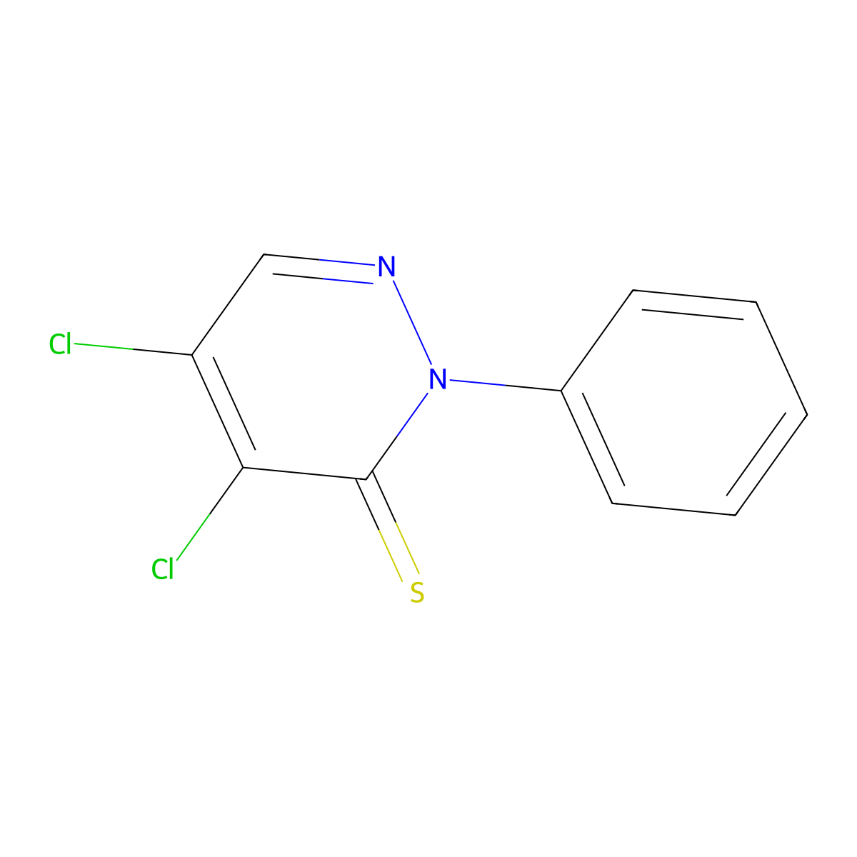 4,5-dichloro-2-phenylpyridazine-3(2H)-thione molecular structure, CAS 303033-89-8