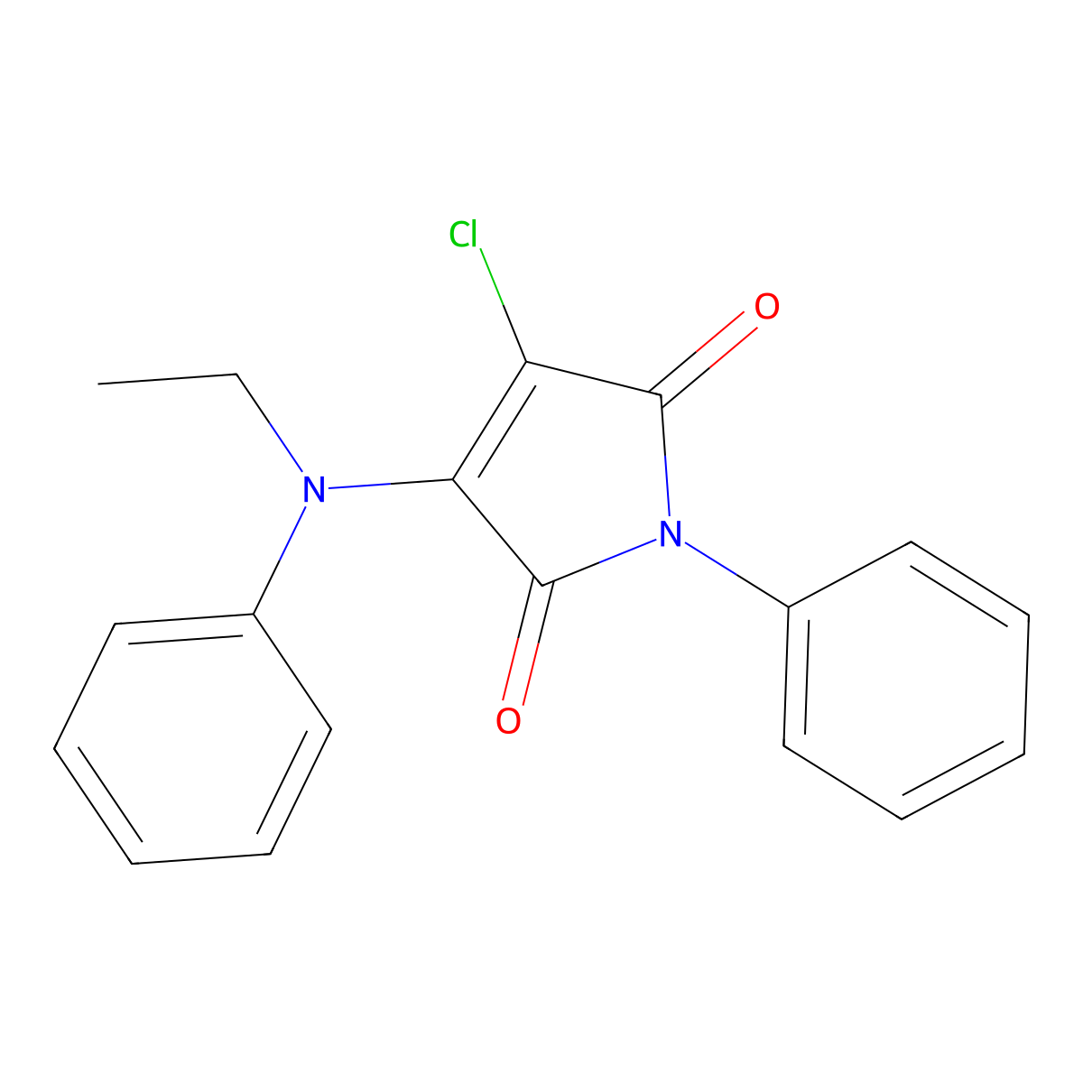3-chloro-4-(N-ethylanilino)-1-phenylpyrrole-2,5-dione molecular structure, CAS 303033-91-2