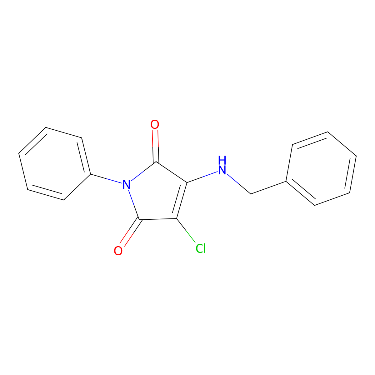 3-(benzylamino)-4-chloro-1-phenyl-1H-pyrrole-2,5-dione molecular structure, CAS 303033-92-3
