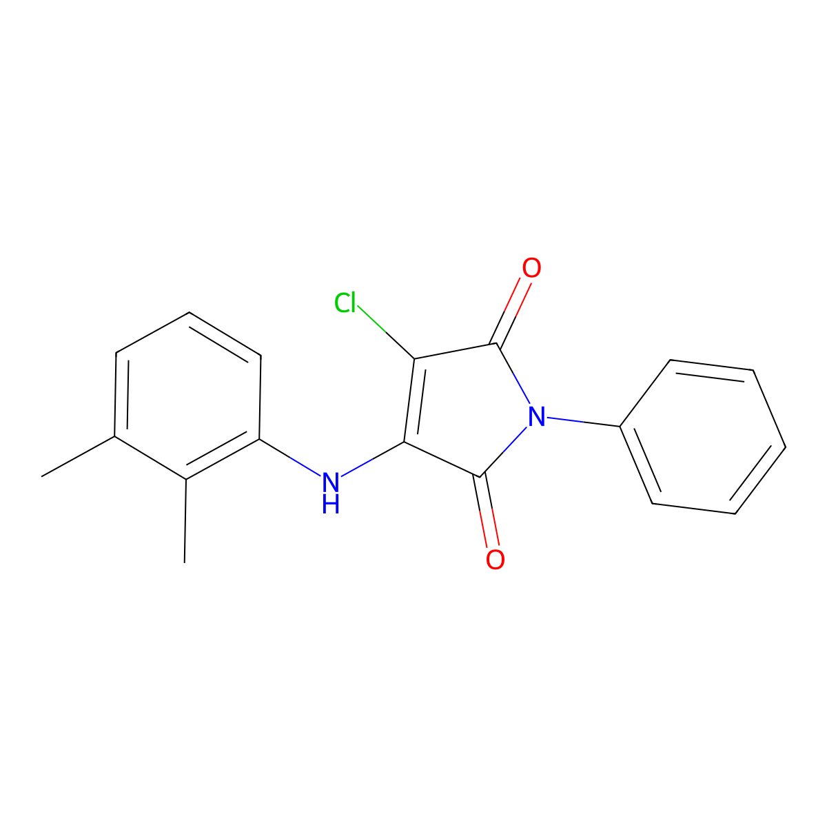 3-chloro-4-(2,3-dimethylanilino)-1-phenyl-1H-pyrrole-2,5-dione molecular structure, CAS 303034-03-9