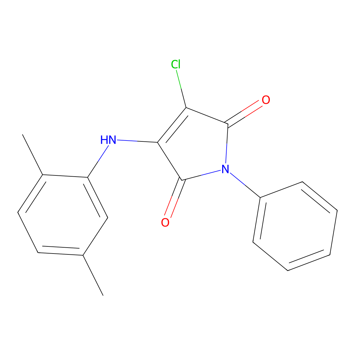 3-Chloro-4-(2,5-dimethylanilino)-1-phenylpyrrole-2,5-dione molecular structure, CAS 303034-05-1