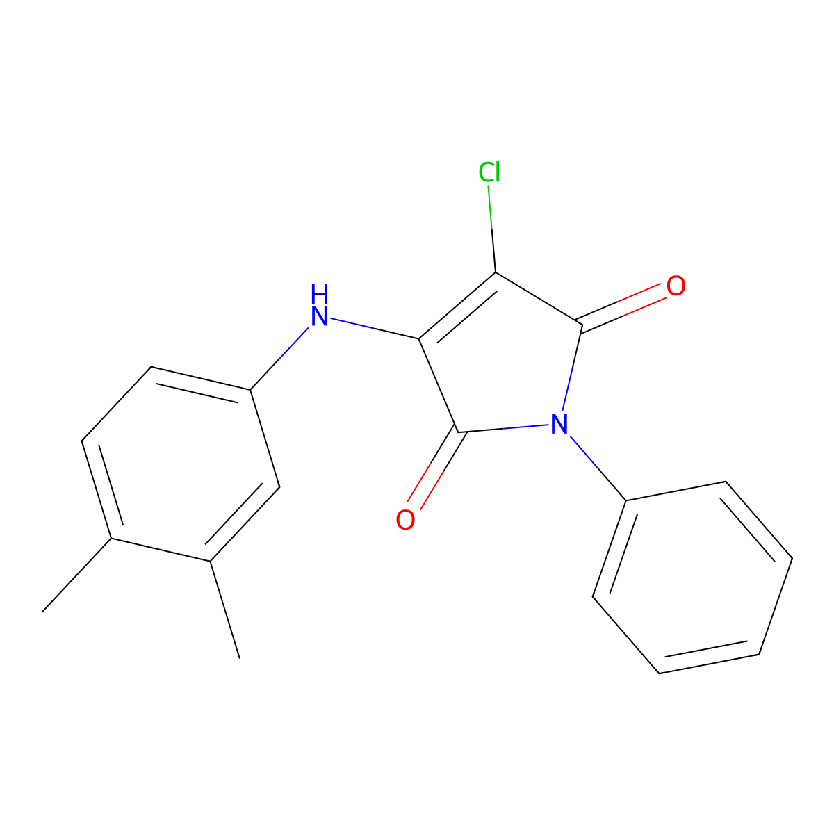 3-chloro-4-(3,4-dimethylanilino)-1-phenyl-1H-pyrrole-2,5-dione molecular structure, CAS 303034-06-2
