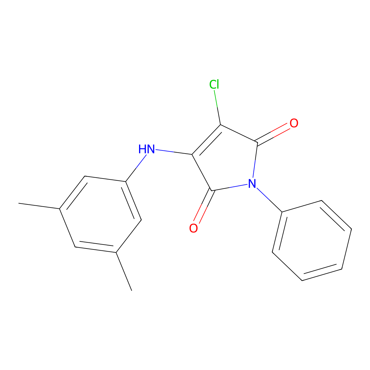 3-chloro-4-(3,5-dimethylanilino)-1-phenyl-1H-pyrrole-2,5-dione molecular structure, CAS 303034-07-3