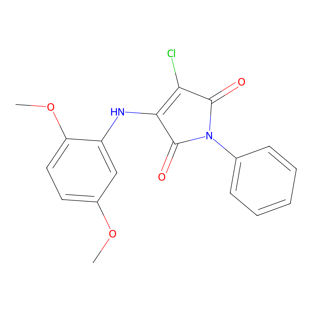 3-chloro-4-(2,5-dimethoxyanilino)-1-phenyl-1H-pyrrole-2,5-dione molecular structure, CAS 303034-11-9