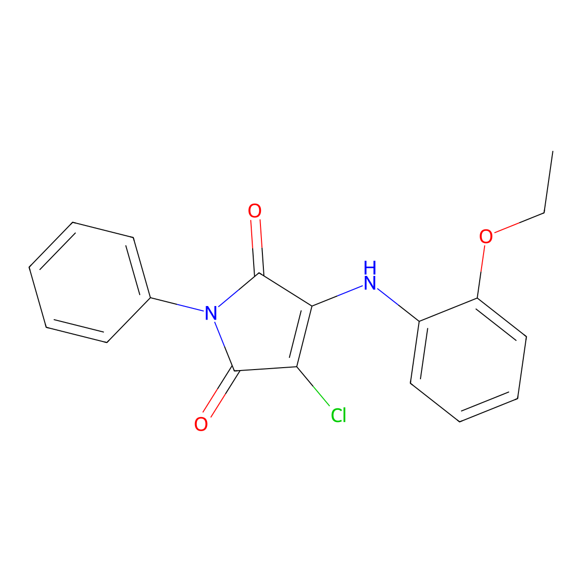 3-chloro-4-(2-ethoxyanilino)-1-phenyl-1H-pyrrole-2,5-dione molecular structure, CAS 303034-12-0