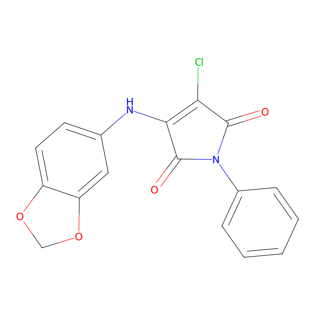 3-(1,3-Benzodioxol-5-ylamino)-4-chloro-1-phenylpyrrole-2,5-dione molecular structure, CAS 303034-16-4