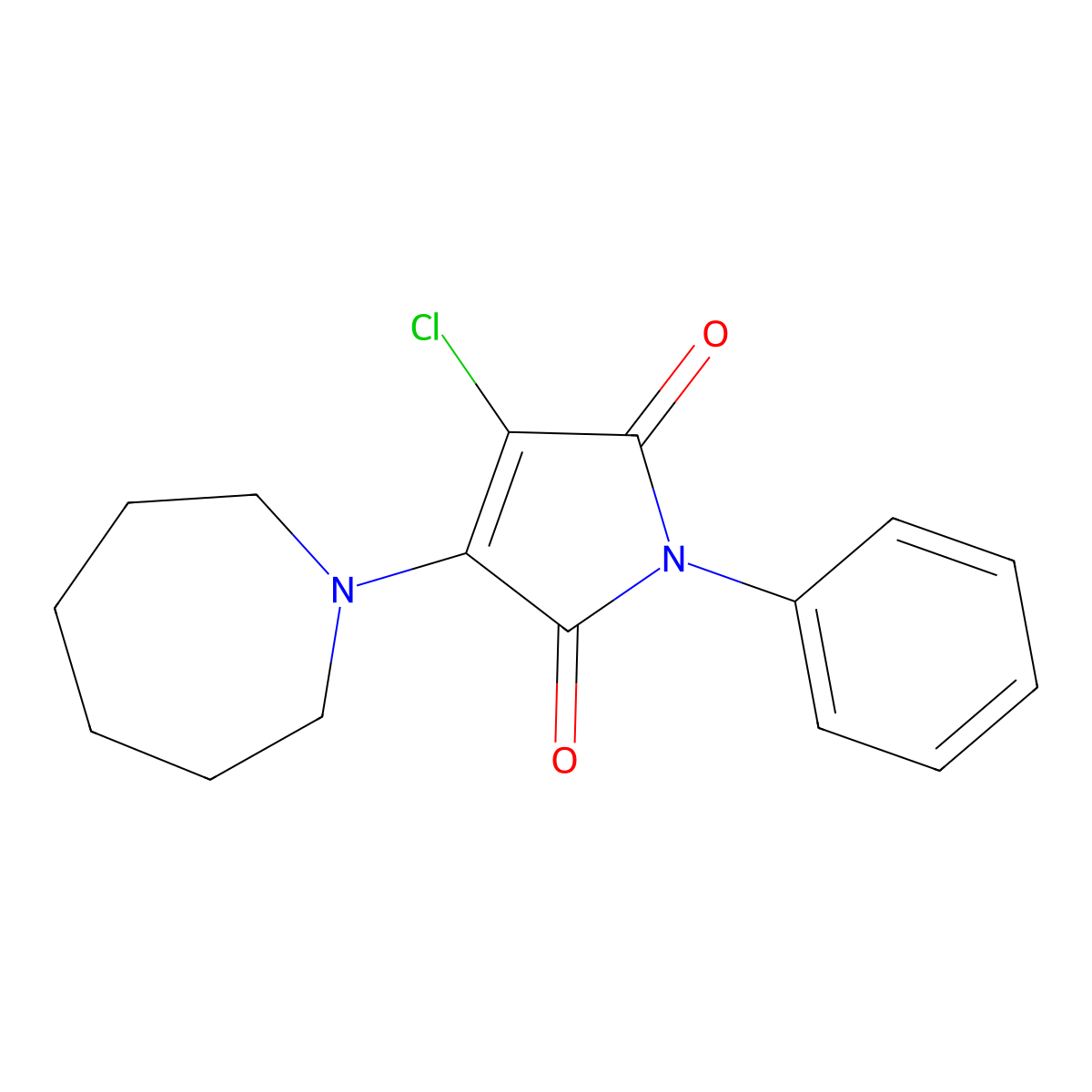 3-(Azepan-1-yl)-4-chloro-1-phenylpyrrole-2,5-dione molecular structure, CAS 303034-18-6