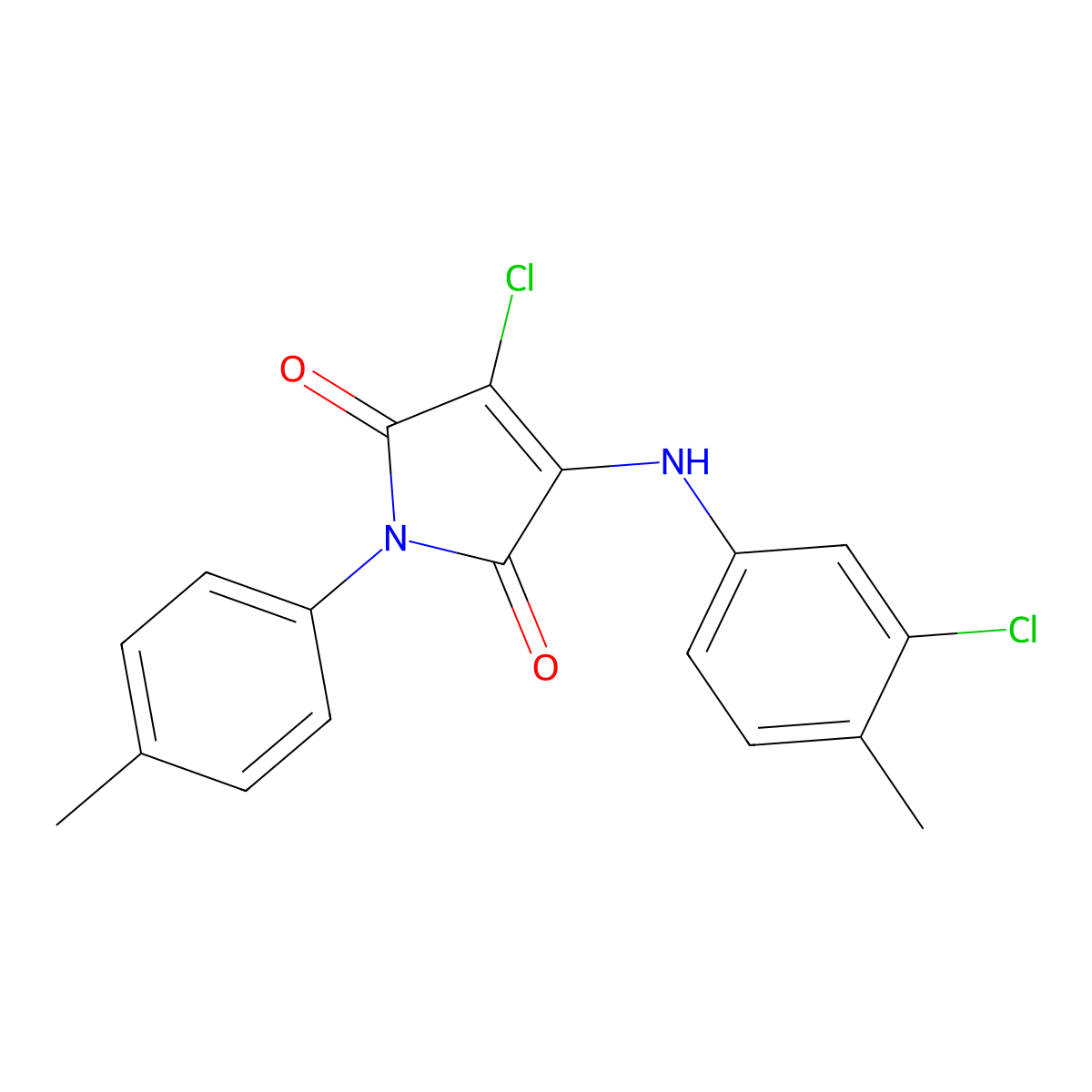 3-Chloro-4-(3-chloro-4-methylanilino)-1-(4-methylphenyl)pyrrole-2,5-dione molecular structure, CAS 303034-21-1