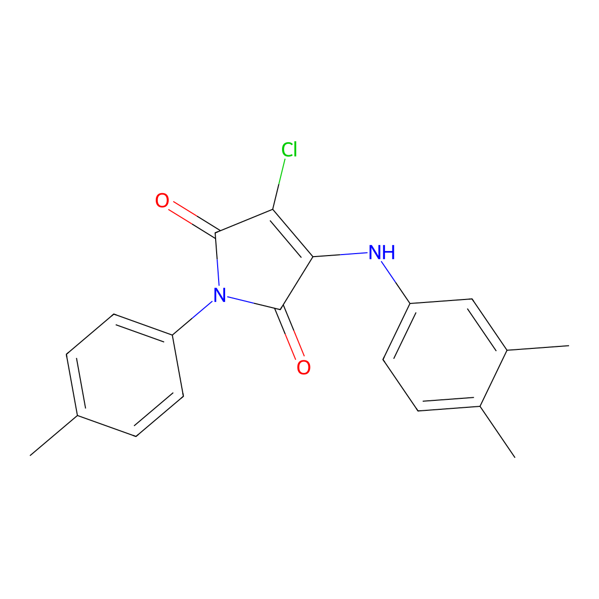 3-chloro-4-(3,4-dimethylanilino)-1-(4-methylphenyl)-1H-pyrrole-2,5-dione molecular structure, CAS 303034-22-2