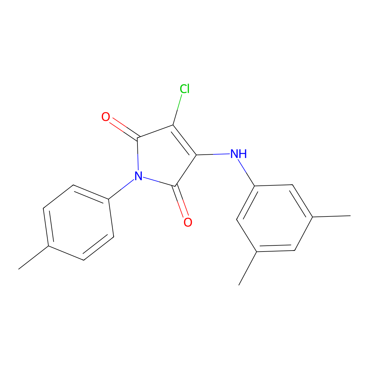 3-chloro-4-(3,5-dimethylanilino)-1-(4-methylphenyl)-1H-pyrrole-2,5-dione molecular structure, CAS 303034-23-3