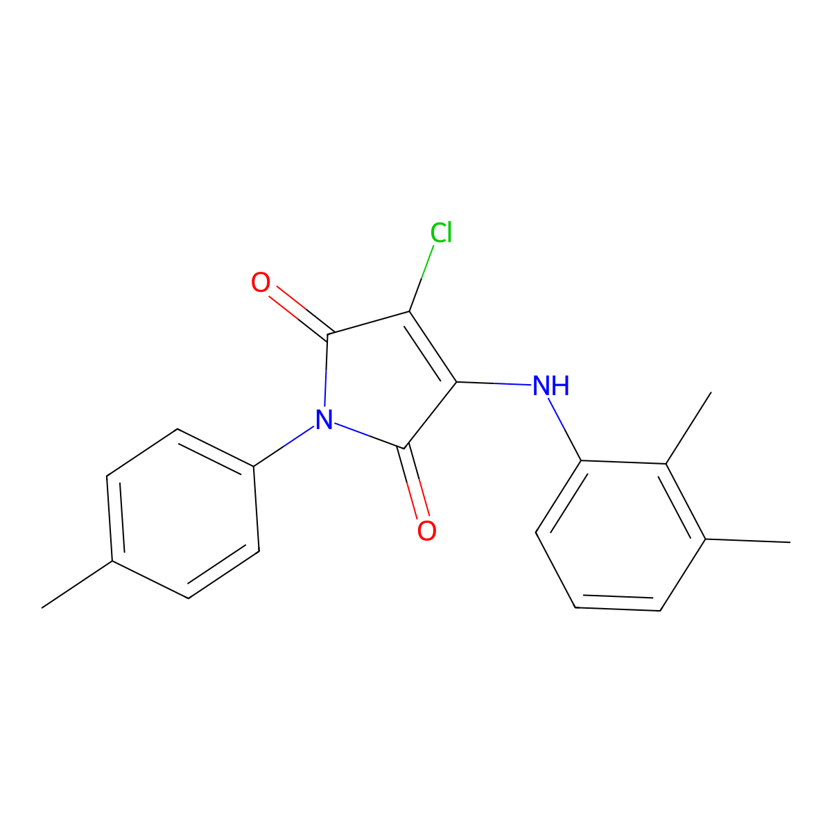 3-chloro-4-(2,3-dimethylanilino)-1-(4-methylphenyl)-1H-pyrrole-2,5-dione molecular structure, CAS 303034-24-4