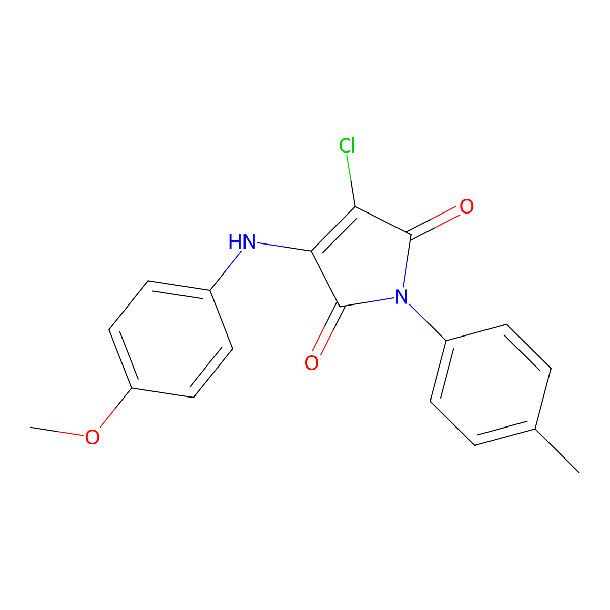 3-chloro-4-[(4-methoxyphenyl)amino]-1-(4-methylphenyl)-2,5-dihydro-1H-pyrrole-2,5-dione molecular structure, CAS 303034-29-9