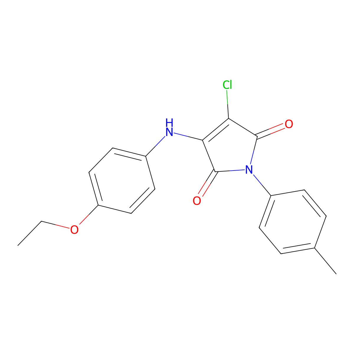 3-chloro-4-(4-ethoxyanilino)-1-(4-methylphenyl)-1H-pyrrole-2,5-dione molecular structure, CAS 303034-33-5