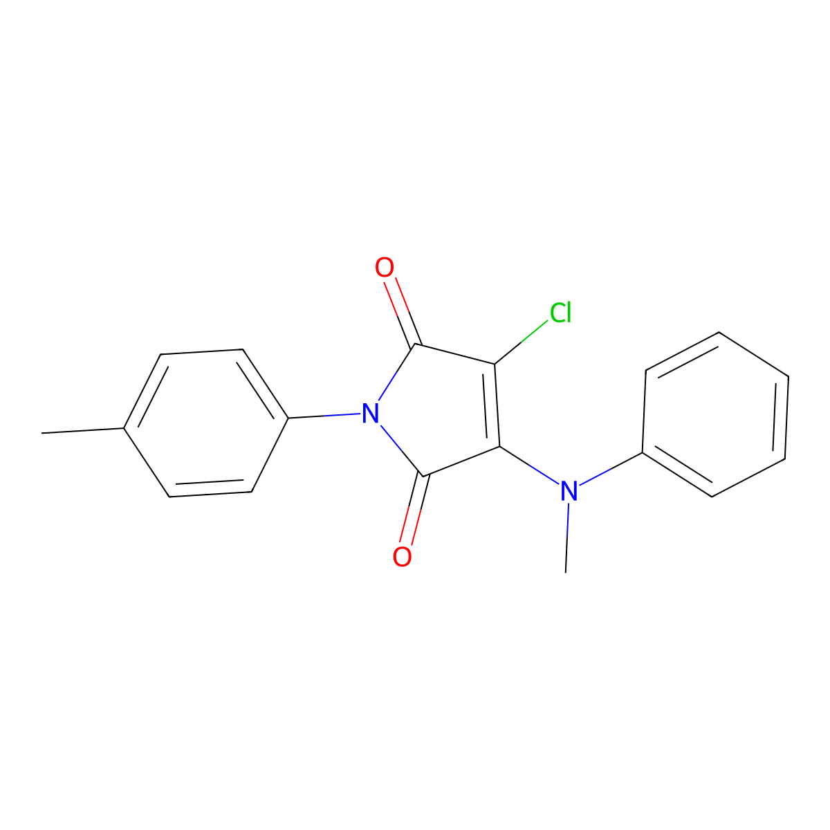 3-chloro-4-(methylanilino)-1-(4-methylphenyl)-1H-pyrrole-2,5-dione molecular structure, CAS 303034-36-8