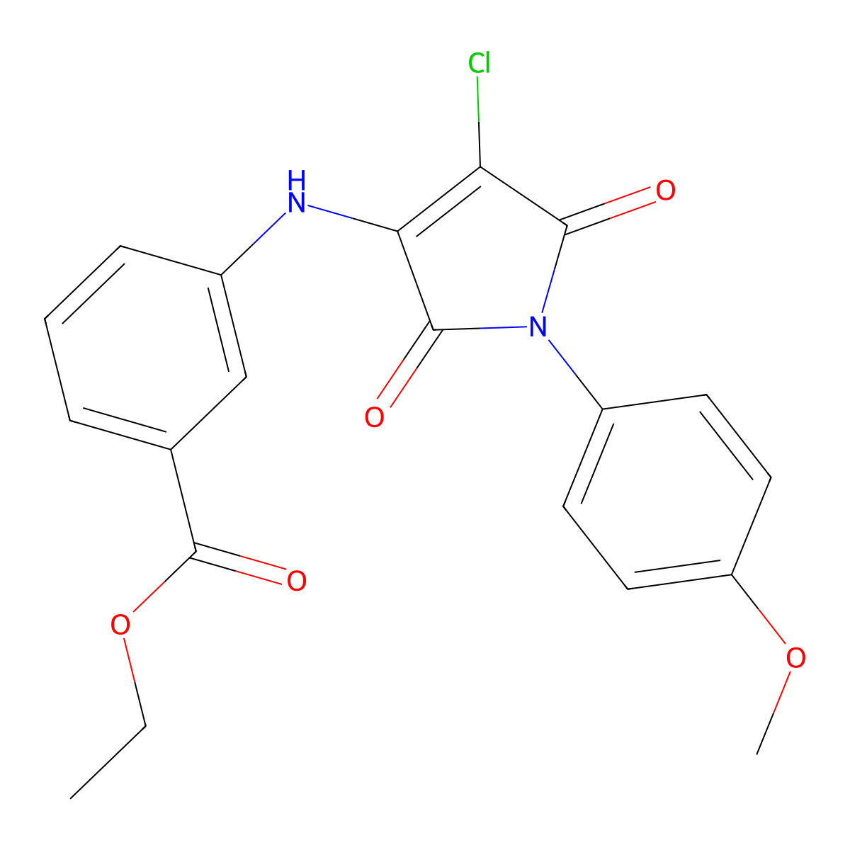 Ethyl 3-[[4-chloro-1-(4-methoxyphenyl)-2,5-dioxopyrrol-3-yl]amino]benzoate molecular structure, CAS 303034-42-6