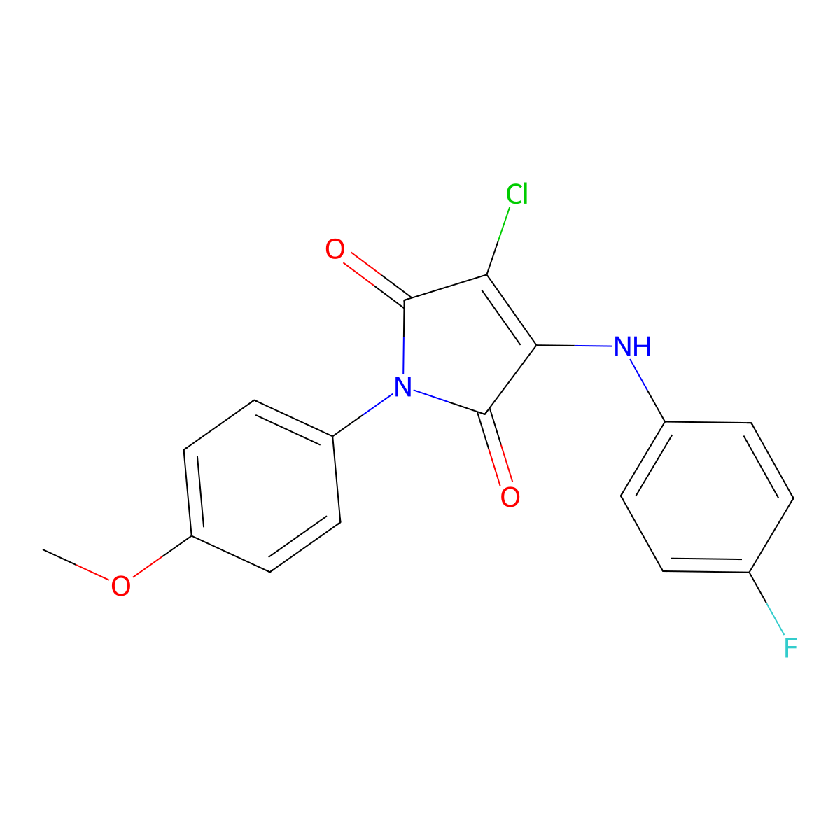 3-Chloro-4-(4-fluoroanilino)-1-(4-methoxyphenyl)pyrrole-2,5-dione molecular structure, CAS 303034-44-8