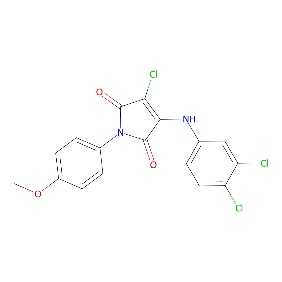 3-Chloro-4-(3,4-dichloroanilino)-1-(4-methoxyphenyl)pyrrole-2,5-dione molecular structure, CAS 303034-46-0