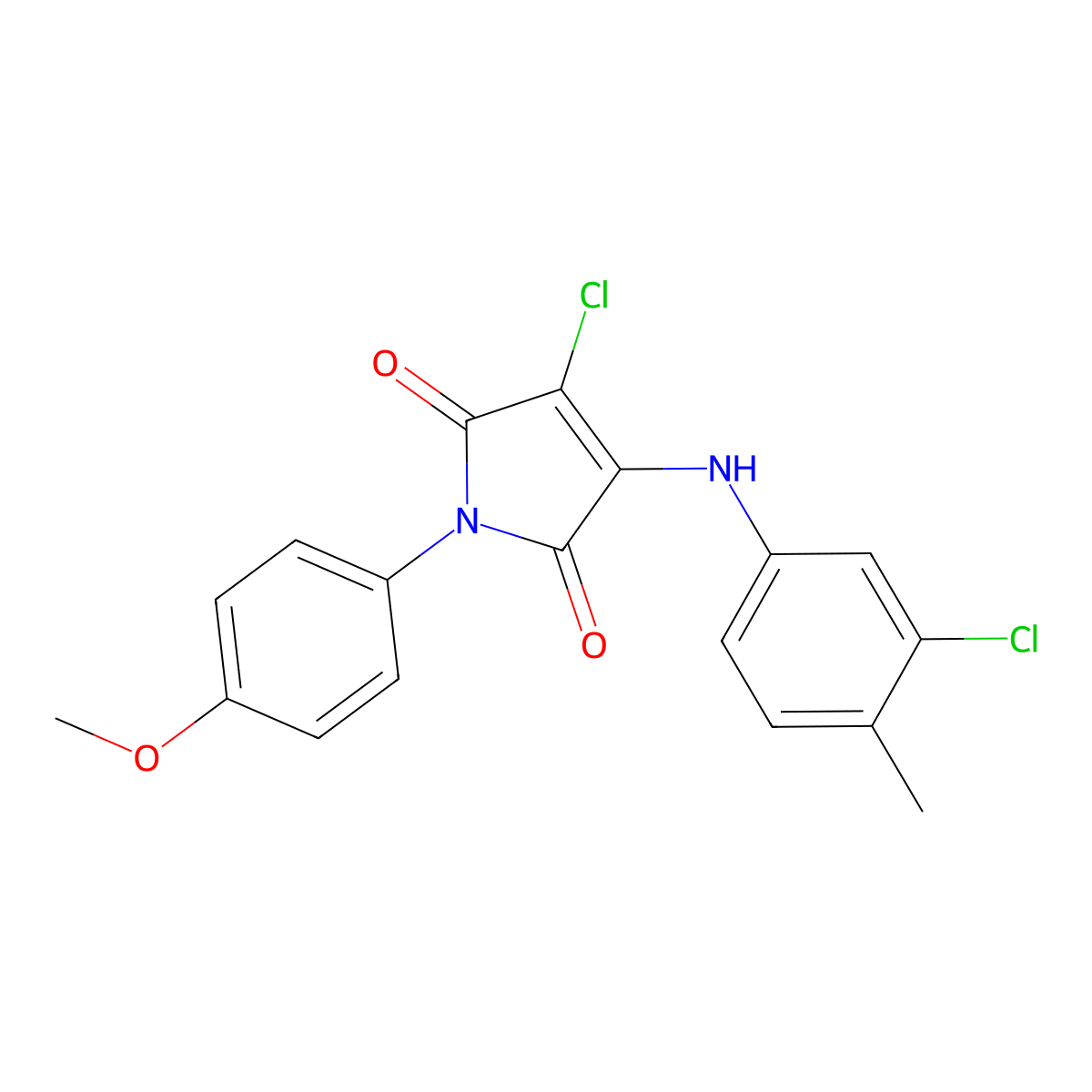 3-Chloro-4-(3-chloro-4-methylanilino)-1-(4-methoxyphenyl)pyrrole-2,5-dione molecular structure, CAS 303034-47-1