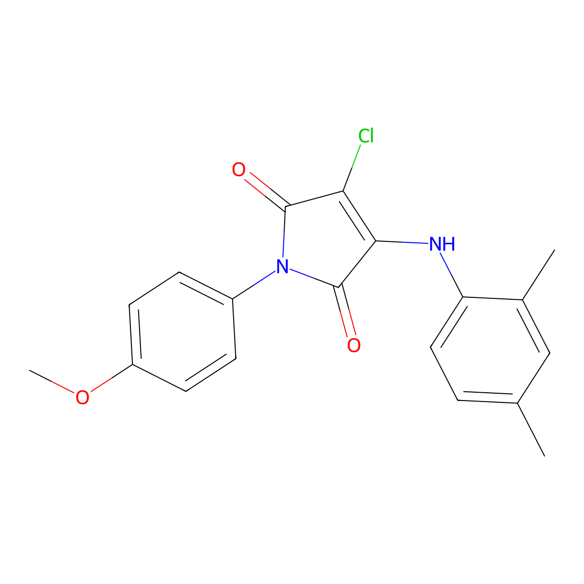 3-Chloro-4-(2,4-dimethylanilino)-1-(4-methoxyphenyl)pyrrole-2,5-dione molecular structure, CAS 303034-48-2