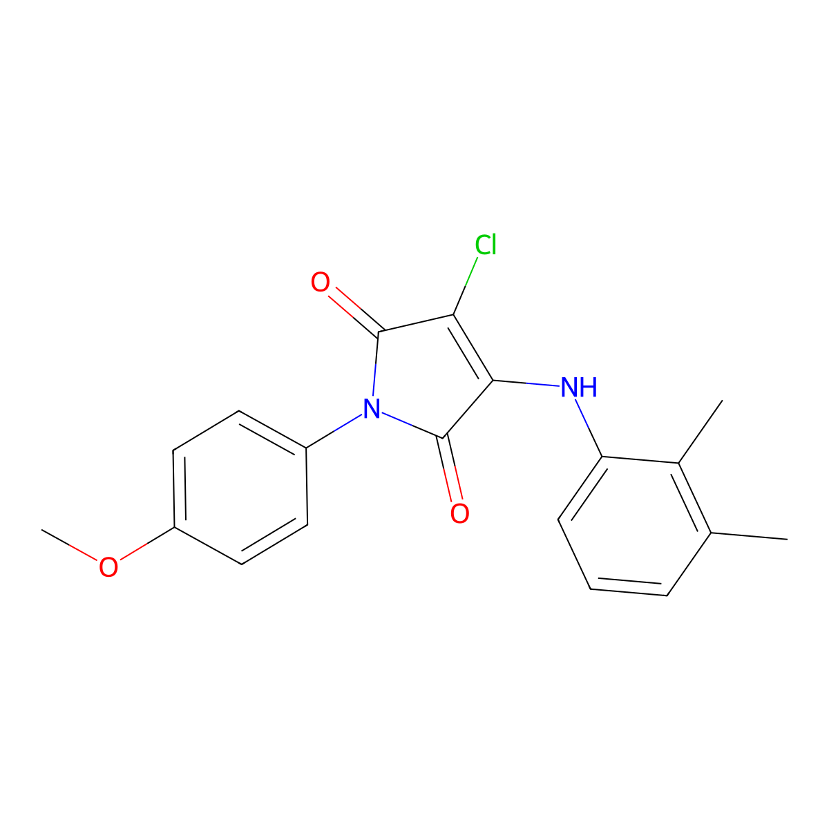 3-chloro-4-(2,3-dimethylanilino)-1-(4-methoxyphenyl)-1H-pyrrole-2,5-dione molecular structure, CAS 303034-49-3