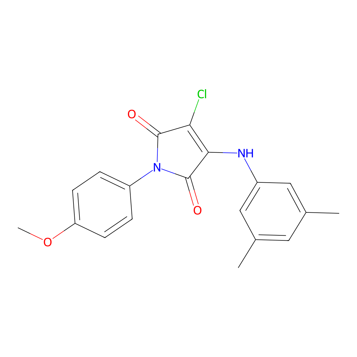3-Chloro-4-(3,5-dimethylanilino)-1-(4-methoxyphenyl)pyrrole-2,5-dione molecular structure, CAS 303034-51-7
