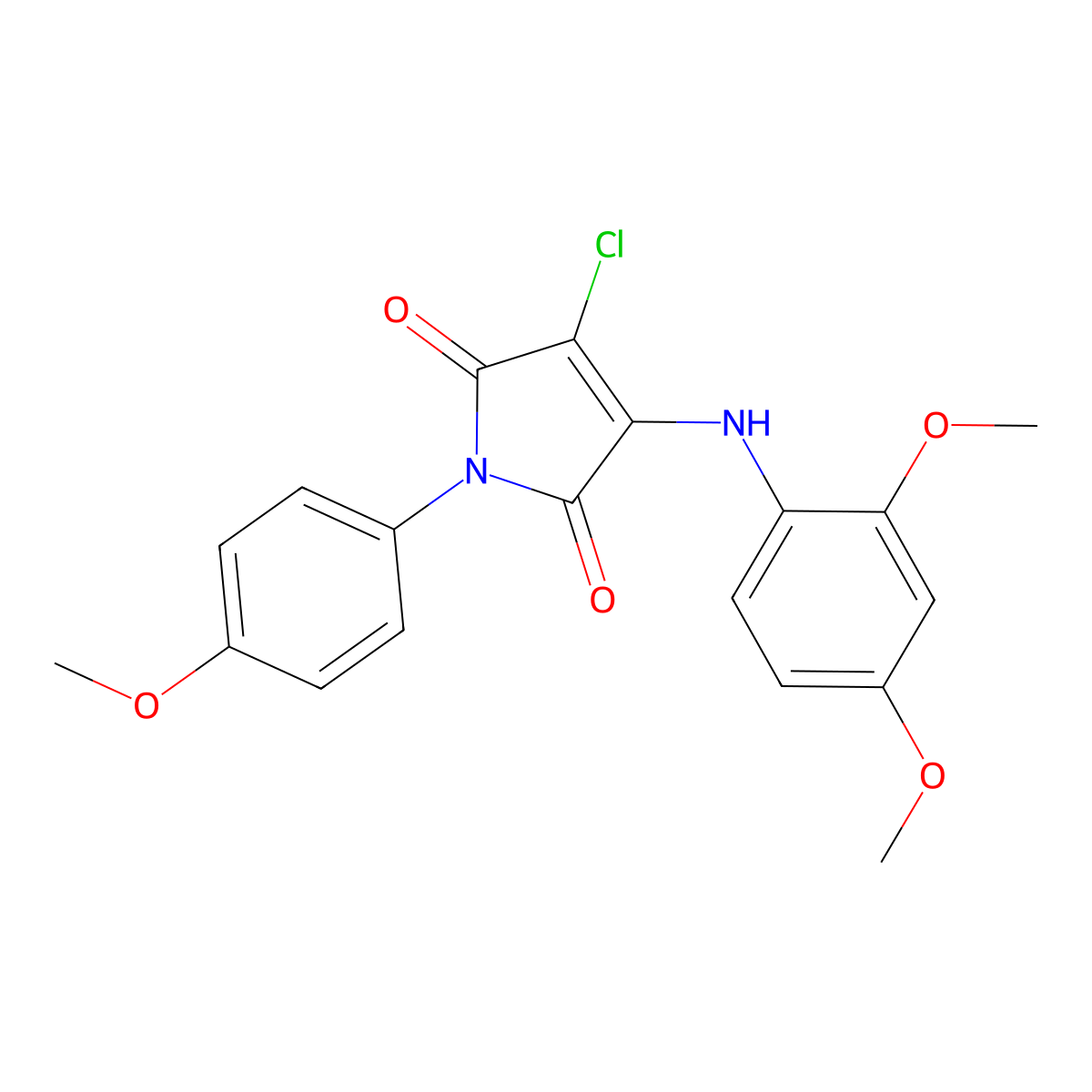 3-Chloro-4-(2,4-dimethoxyanilino)-1-(4-methoxyphenyl)pyrrole-2,5-dione molecular structure, CAS 303034-52-8