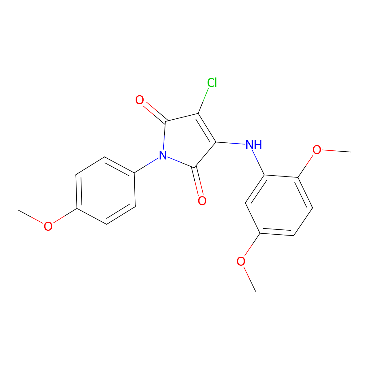 3-chloro-4-(2,5-dimethoxyanilino)-1-(4-methoxyphenyl)-1H-pyrrole-2,5-dione molecular structure, CAS 303034-53-9
