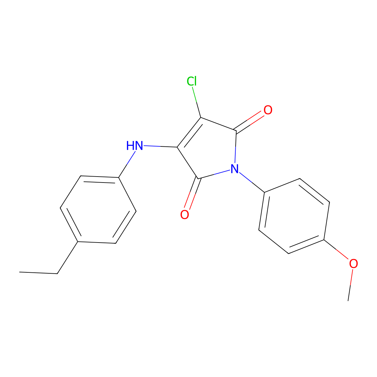 3-chloro-4-(4-ethylanilino)-1-(4-methoxyphenyl)-1H-pyrrole-2,5-dione molecular structure, CAS 303034-56-2