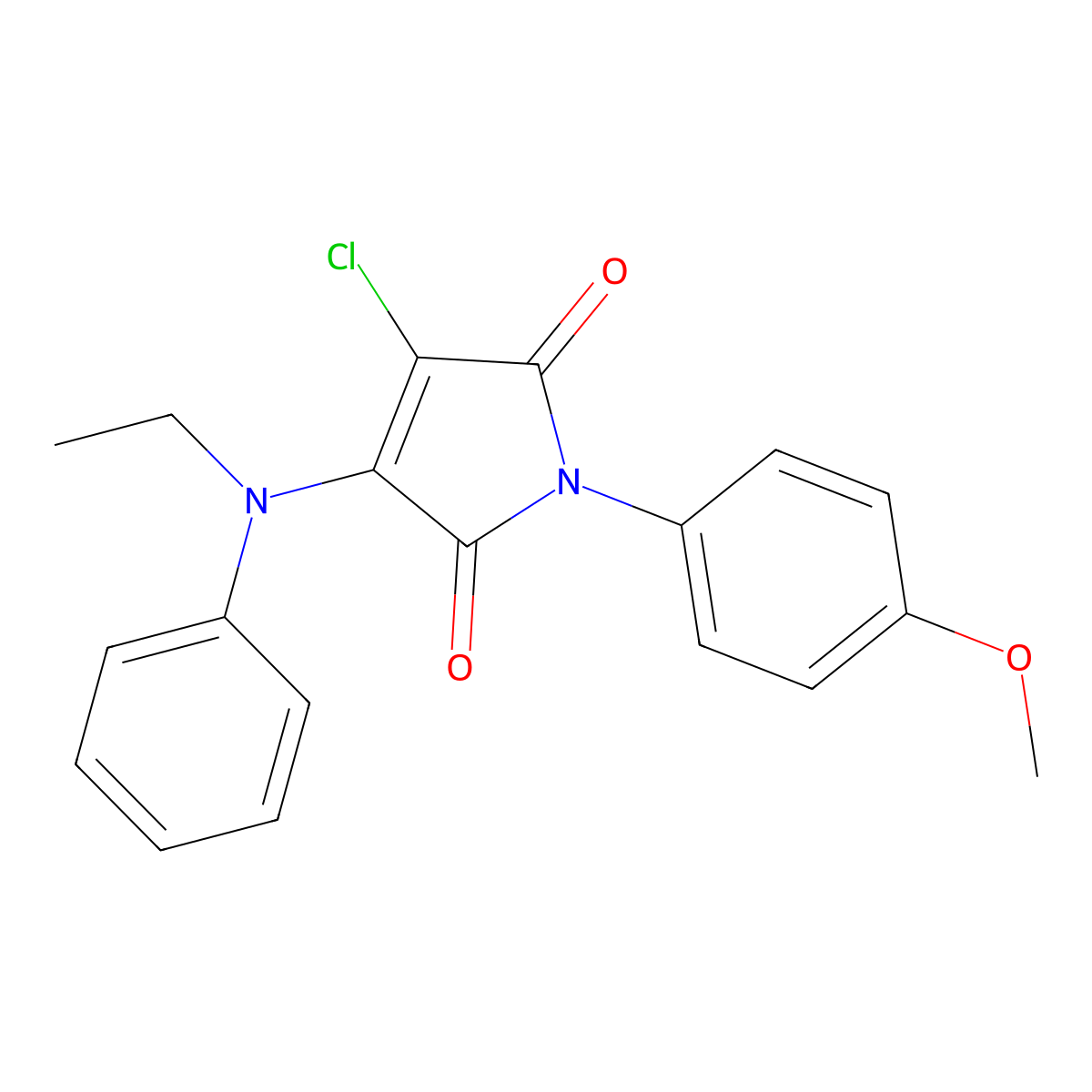 3-chloro-4-(N-ethylanilino)-1-(4-methoxyphenyl)pyrrole-2,5-dione molecular structure, CAS 303034-58-4