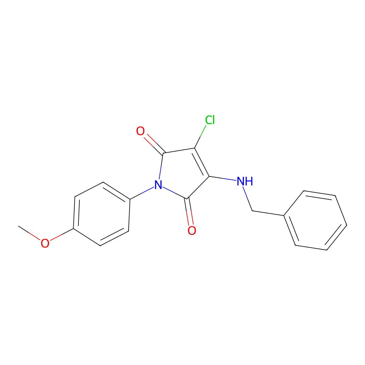 3-(benzylamino)-4-chloro-1-(4-methoxyphenyl)-1H-pyrrole-2,5-dione molecular structure, CAS 303034-59-5