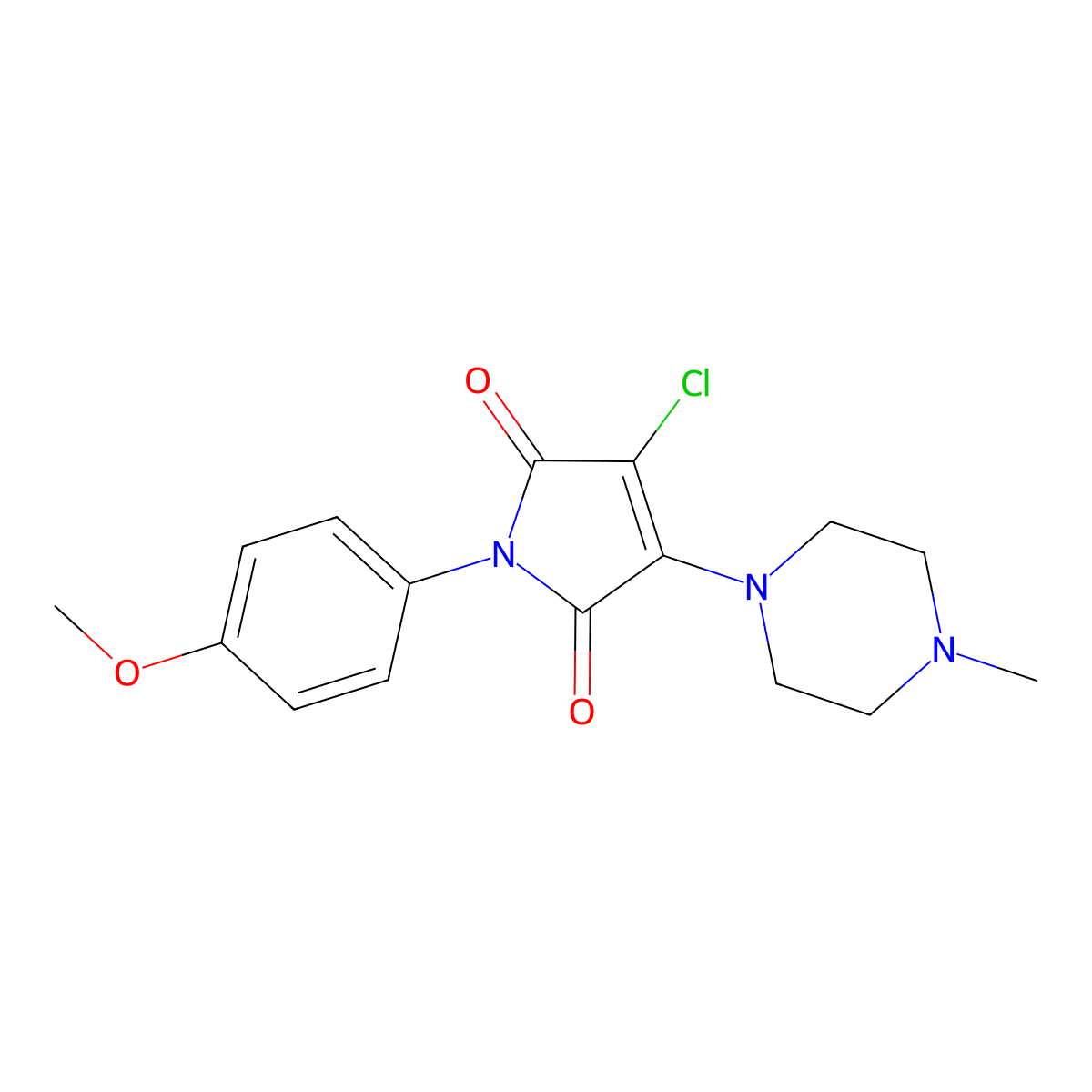 3-Chloro-1-(4-methoxyphenyl)-4-(4-methylpiperazin-1-yl)pyrrole-2,5-dione molecular structure, CAS 303034-60-8