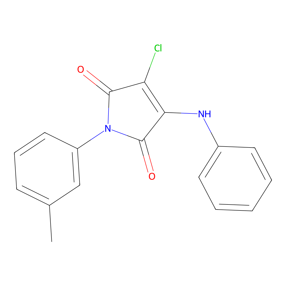 3-Anilino-4-chloro-1-(3-methylphenyl)pyrrole-2,5-dione molecular structure, CAS 303034-62-0