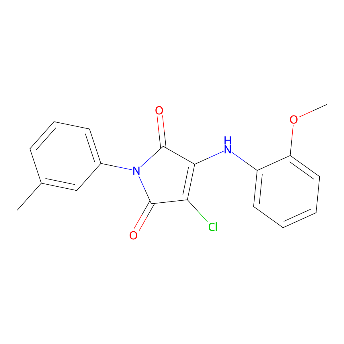 3-Chloro-4-(2-methoxyanilino)-1-(3-methylphenyl)pyrrole-2,5-dione molecular structure, CAS 303034-69-7