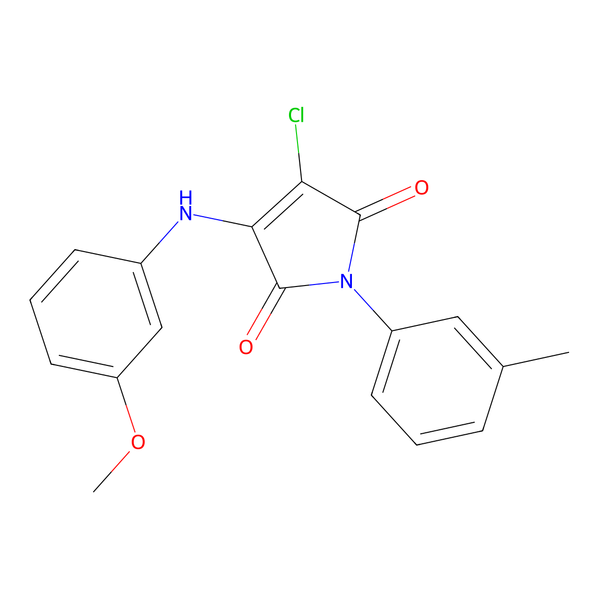 3-Chloro-4-(3-methoxyanilino)-1-(3-methylphenyl)pyrrole-2,5-dione molecular structure, CAS 303034-70-0
