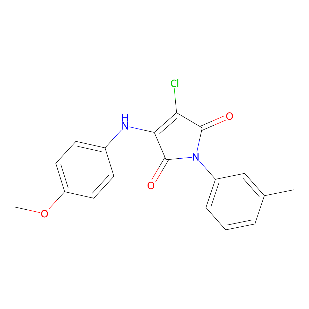 3-Chloro-4-(4-methoxyanilino)-1-(3-methylphenyl)pyrrole-2,5-dione molecular structure, CAS 303034-71-1