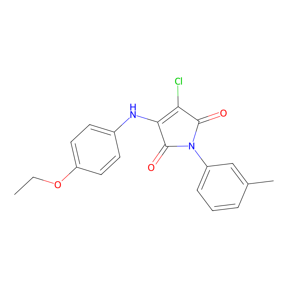 3-Chloro-4-(4-ethoxyanilino)-1-(3-methylphenyl)pyrrole-2,5-dione molecular structure, CAS 303034-72-2