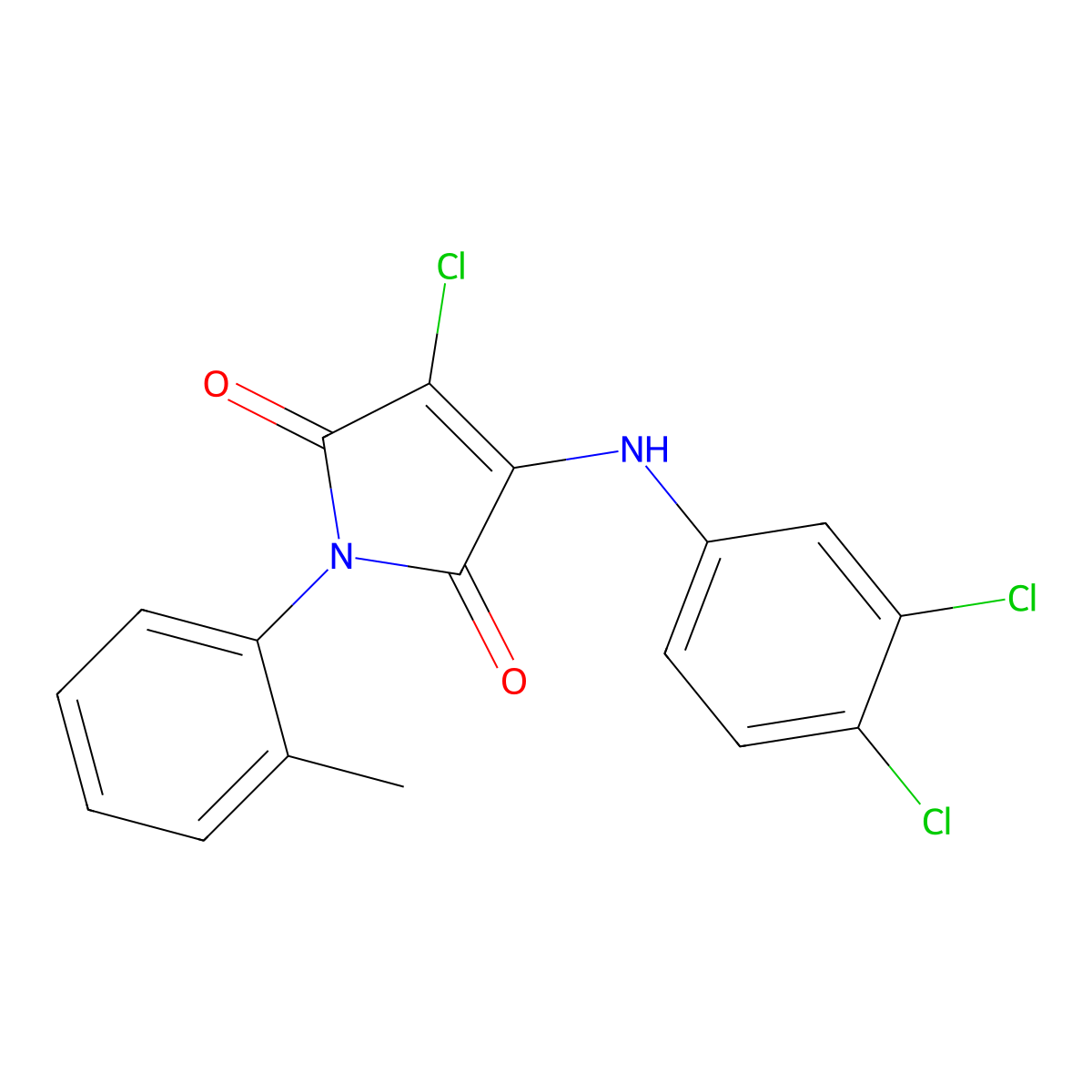 3-chloro-4-[(3,4-dichlorophenyl)amino]-1-(2-methylphenyl)-1H-pyrrole-2,5-dione molecular structure, CAS 303034-74-4